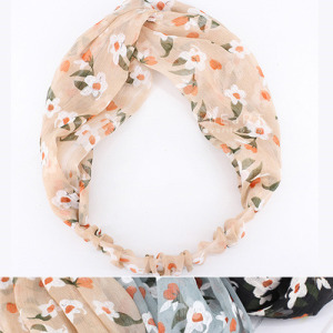 簡約小白花透明感交叉髮帶