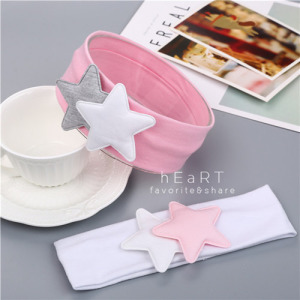 運動風五角星星寬髮帶