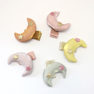 彎彎月亮星星立體造型髮夾