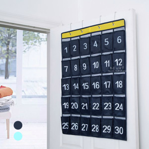 牛津布壁掛式30格數字收納掛袋