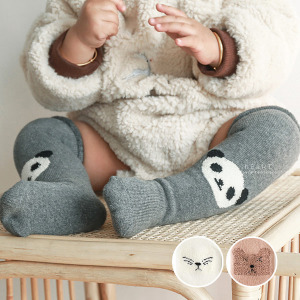 (出清不退換)動物表情圖案中筒童襪