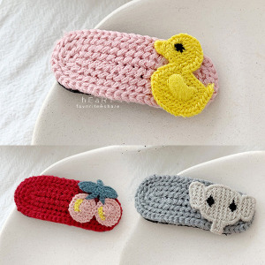 卡通毛線針織BB髮夾