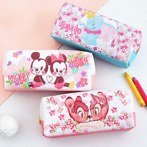 (出清不退換)正版迪士尼櫻花系列皮質方型筆袋