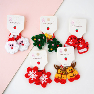 聖誕可愛羊羔毛髮圈 2入裝