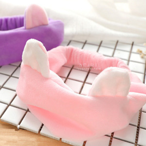 小兔耳毛絨居家髮帶