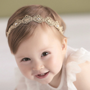 神話金絲刺繡菱格髮帶