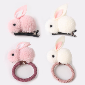 絨毛可愛兔子髮飾