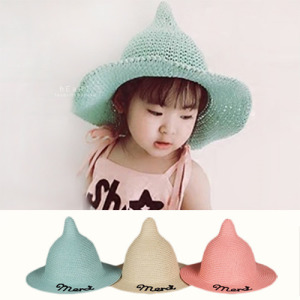 (出清不退換)刺繡奶嘴造型尖頂草帽