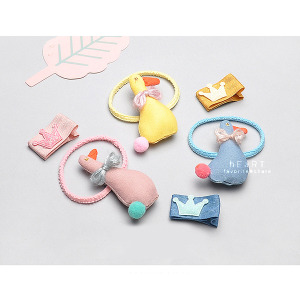 小鴨皇冠髮夾+髮圈套組