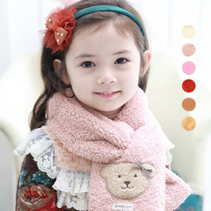 (出清不退換)復古小熊毛絨加厚圍巾