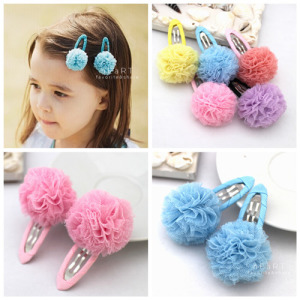 紗球包邊BB髮夾 單入