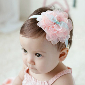 甜美蕾絲花朵兒童髮帶