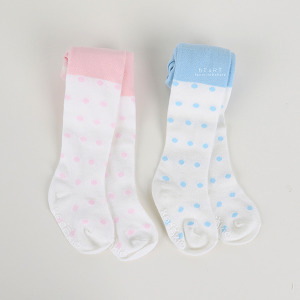 (出清不退換)百搭拚色波點包腳褲襪