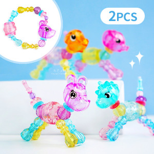 (出清不退換)DIY透明水晶動物串珠 2入組 不挑款