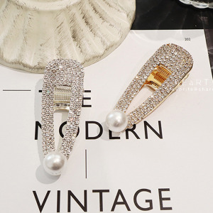 氣質閃亮水鑽珍珠髮夾