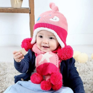 (出清不退換)星星針織毛球保暖圍巾