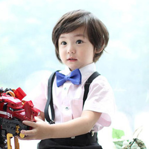 兒童復古純色蝴蝶領結