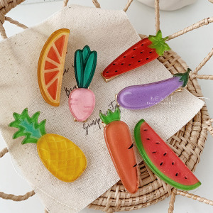 繽紛水果蔬菜壓克力髮夾