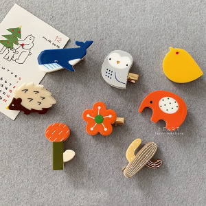 日系動物造型壓克力髮夾