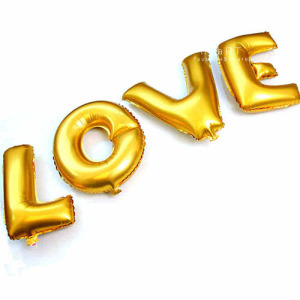 (出清不退換)自由組合英文字母16吋鋁箔氣球 (無充氣) 金色