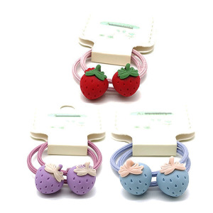 可愛小草莓小髮圈 2入組