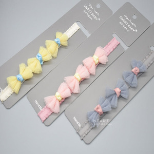 紗質小蝴蝶結寶寶髮帶
