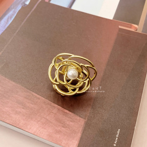 法式玫瑰復古磨砂金髮夾