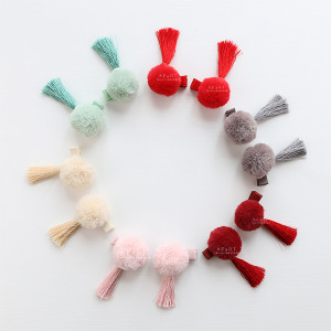 中國民族風毛球流蘇髮夾