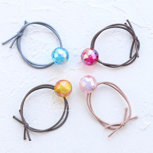 糖果感水晶球彈性髮圈