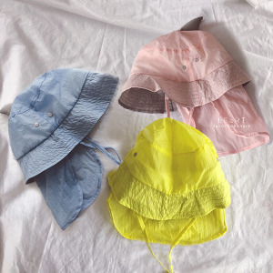 (出清不退換)鯊魚純色防曬透氣棉麻漁夫帽