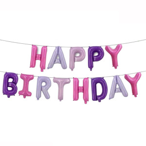 (出清不退換)Happy Birthday馬卡龍色生日氣球 13字入