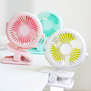 (出清不退換)馬卡龍色USB夾式靜音推車電風扇
