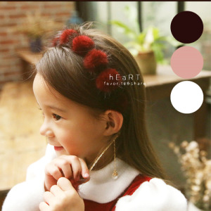 絨毛球垂墜鍊條髮箍