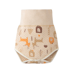 (出清不退換)天然質感彩棉兒童加厚高腰護肚內褲