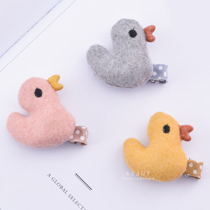 小鴨毛氈布髮夾 不挑色