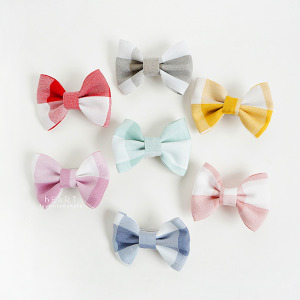 氣質甜美格子蝴蝶結髮夾