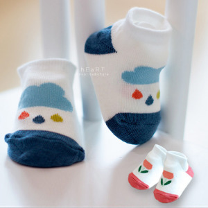 (出清不退換)雨水小花止滑短襪