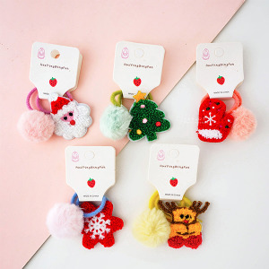 聖誕羊羔毛絨毛髮圈 2入裝