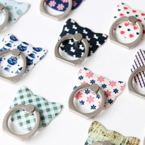 質感印花貓咪指環手機支架