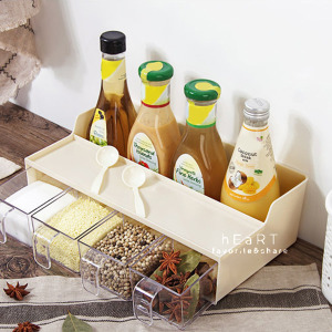 (出清不退換)廚房一體式調味料瓶罐收納盒