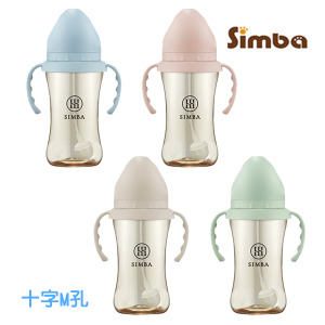 小獅王蘊蜜鉑金PPSU寬口吸管把手防脹氣奶瓶270ml 十字M孔奶嘴