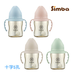 小獅王蘊蜜鉑金PPSU寬口吸管把手防脹氣奶瓶200ml 十字S孔奶嘴