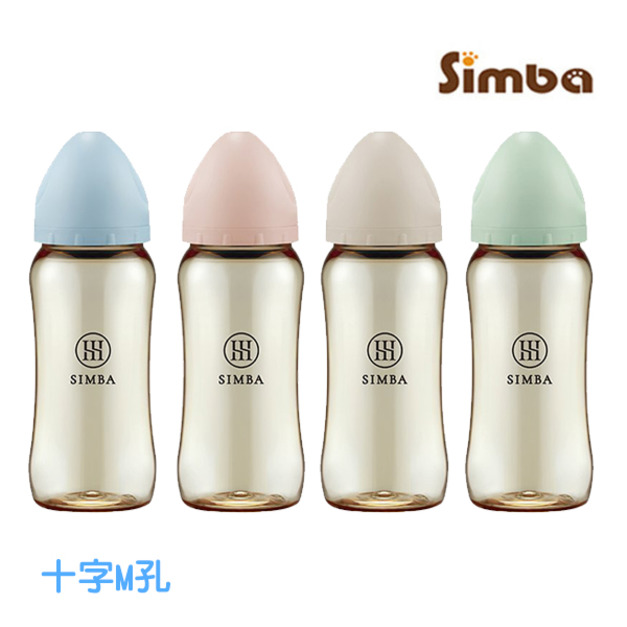 小獅王蘊蜜鉑金PPSU寬口防脹氣奶瓶360ml 十字M孔奶嘴