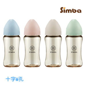 小獅王蘊蜜鉑金PPSU寬口防脹氣奶瓶270ml 十字M孔奶嘴