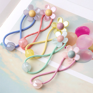 鮮豔果凍花朵造型髮圈 2入組
