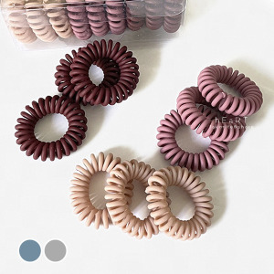 磨砂電話線造型髮圈 9入組