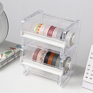 迷你桌面透明膠帶切割收納盒