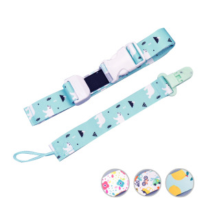 滿版印花奶瓶防摔帶奶嘴夾 2入組