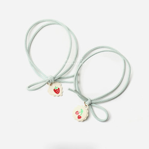 清新草莓櫻桃圖案髮圈