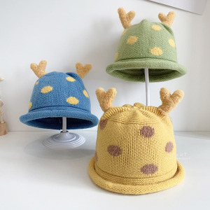 (出清不退換)圓點鹿角造型針織帽